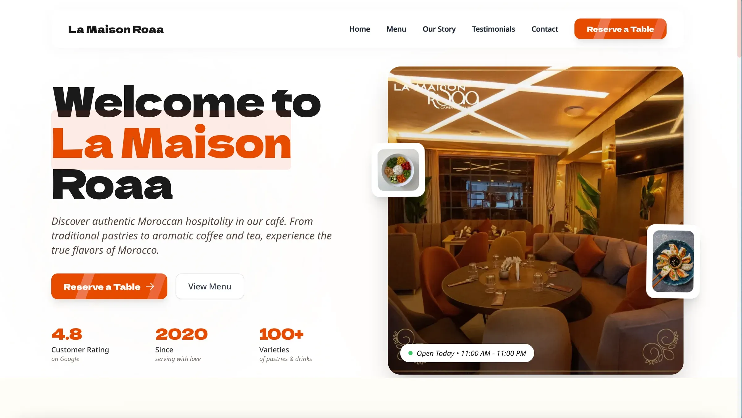 La Maison Roaa, restaurant reservations built by EasyBookNow
