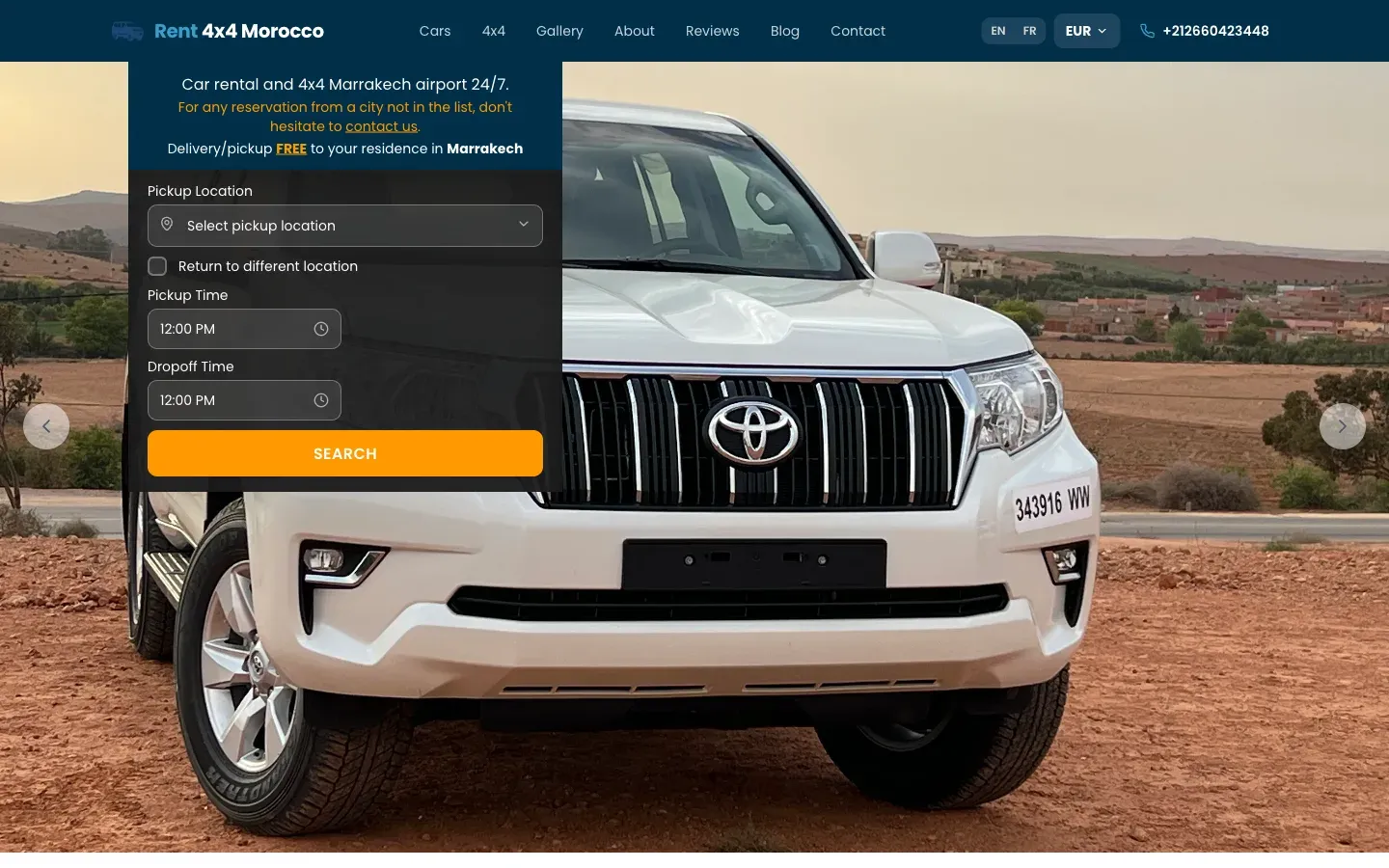 Rent 4x4 Morocco, 4x4 rental with booking system built by EasyBookNow